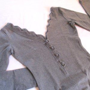 CONTEMPO CASUALS GREY THONG BODYSUIT - NWOT